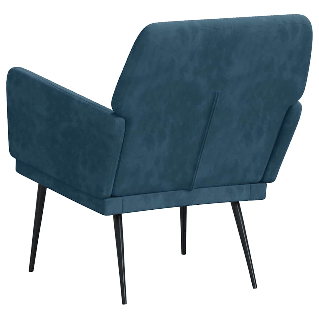 lænestol 62x79x79 cm velour blå