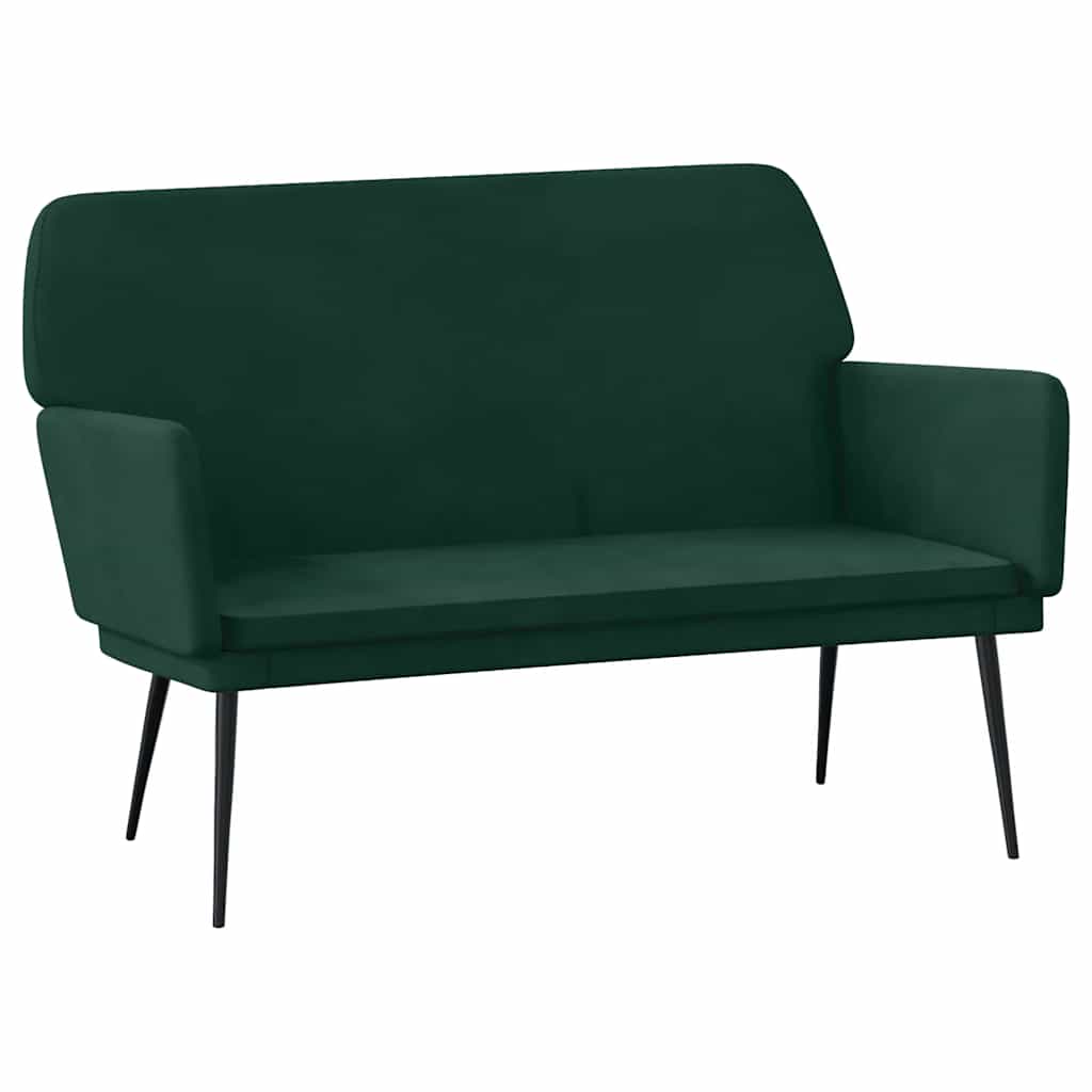 bænk 108x79x79 cm fløjl mørkegrøn