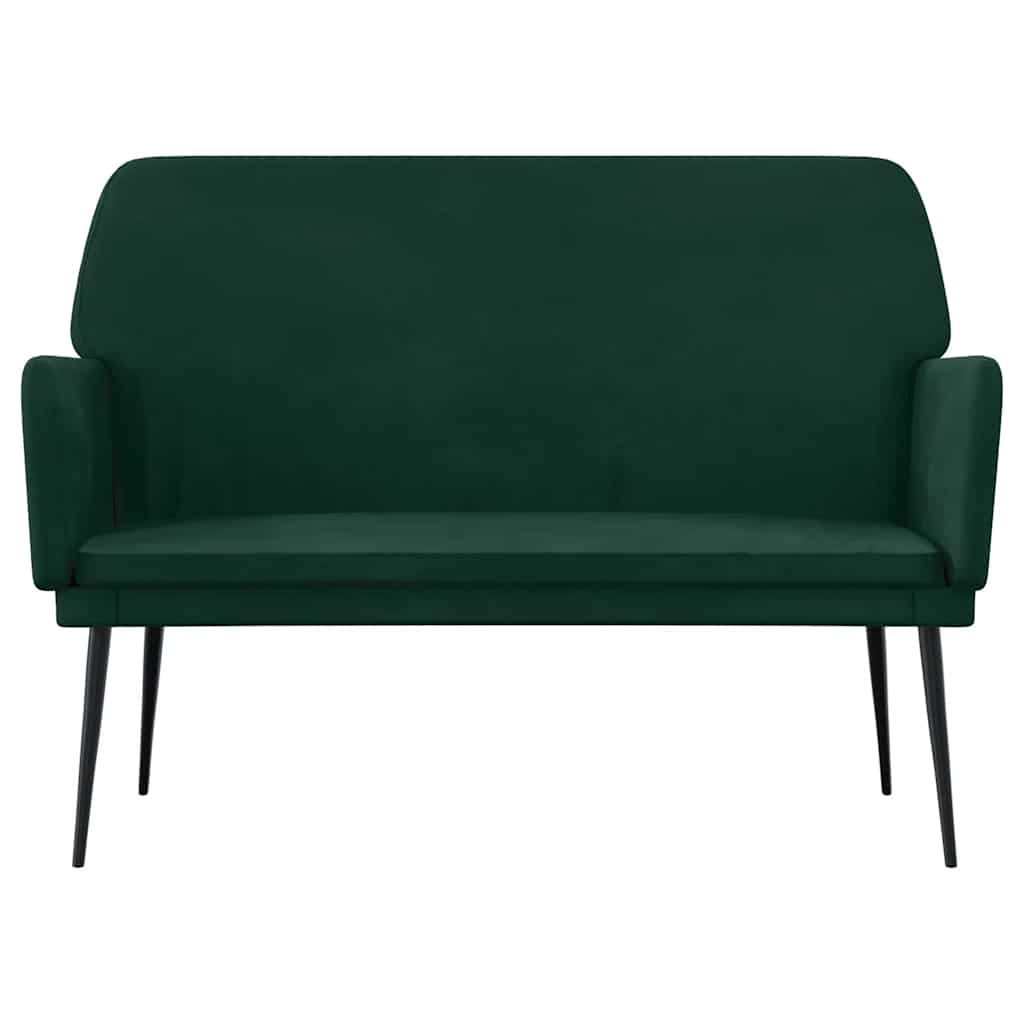 bænk 108x79x79 cm fløjl mørkegrøn