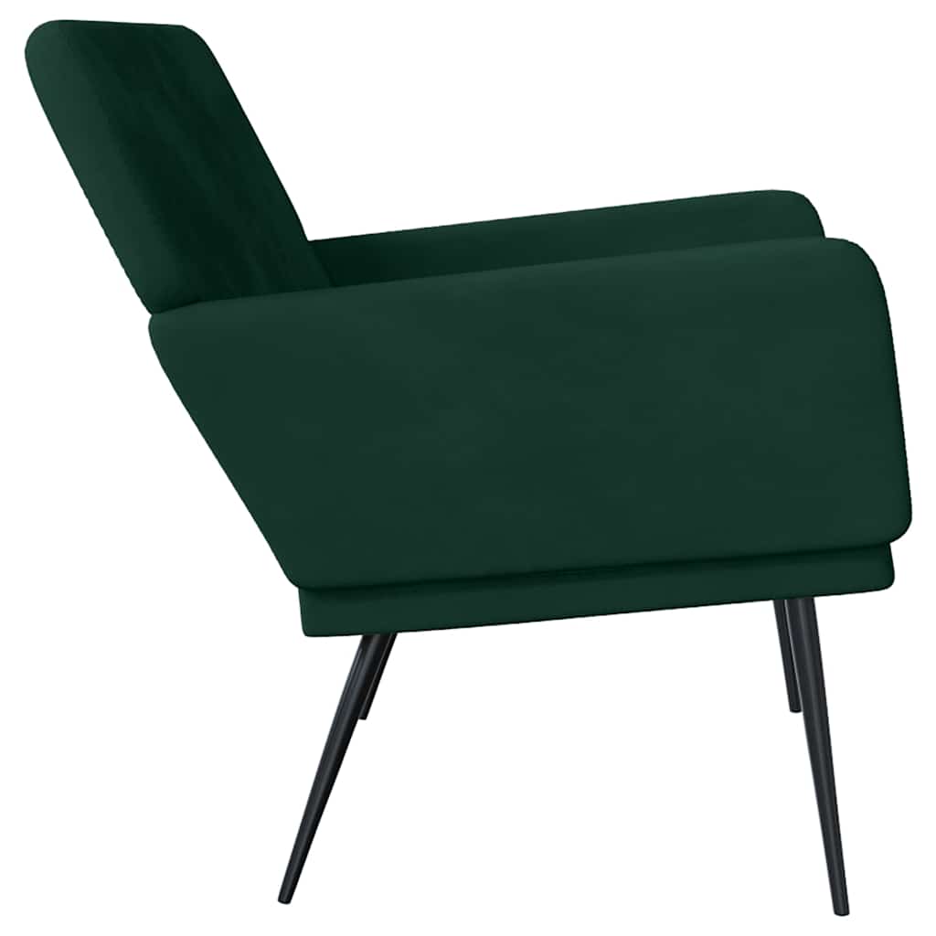 bænk 108x79x79 cm fløjl mørkegrøn
