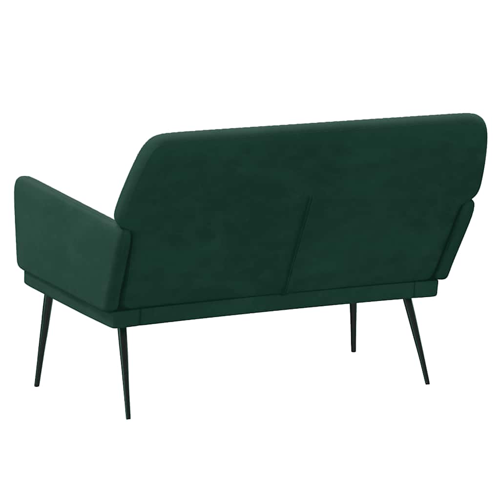 bænk 108x79x79 cm fløjl mørkegrøn