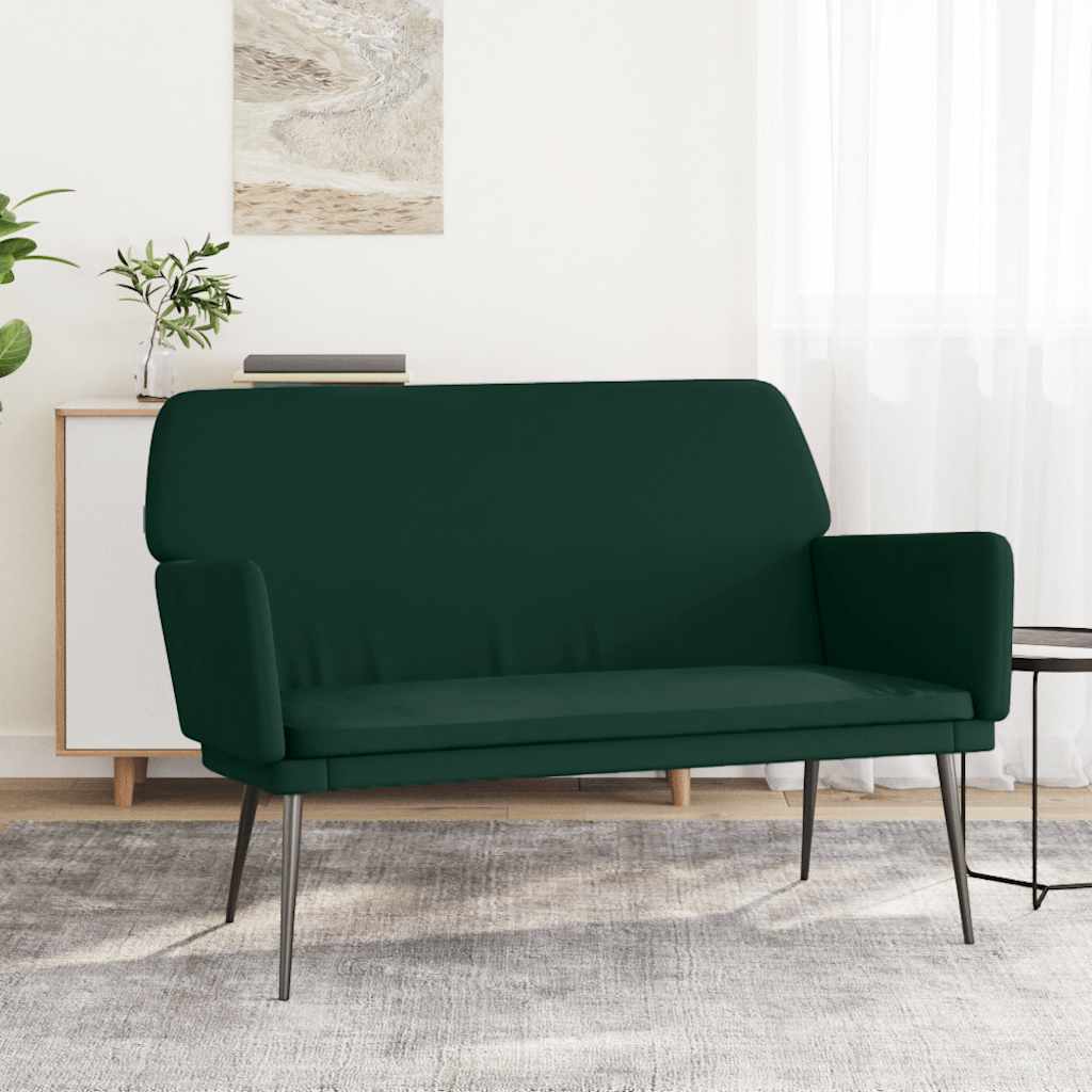 bænk 108x79x79 cm fløjl mørkegrøn