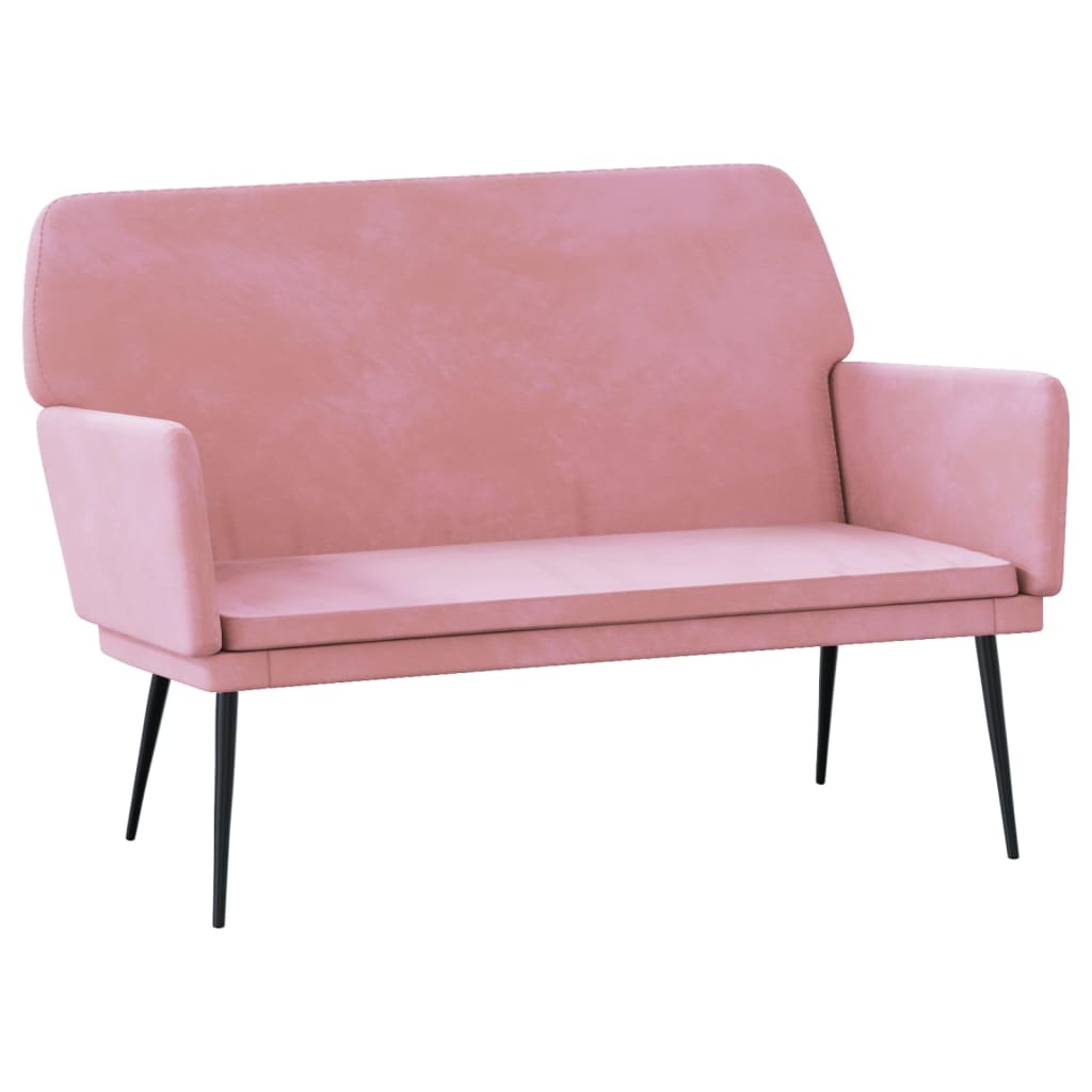 bænk 108x79x79 cm velour lyserød