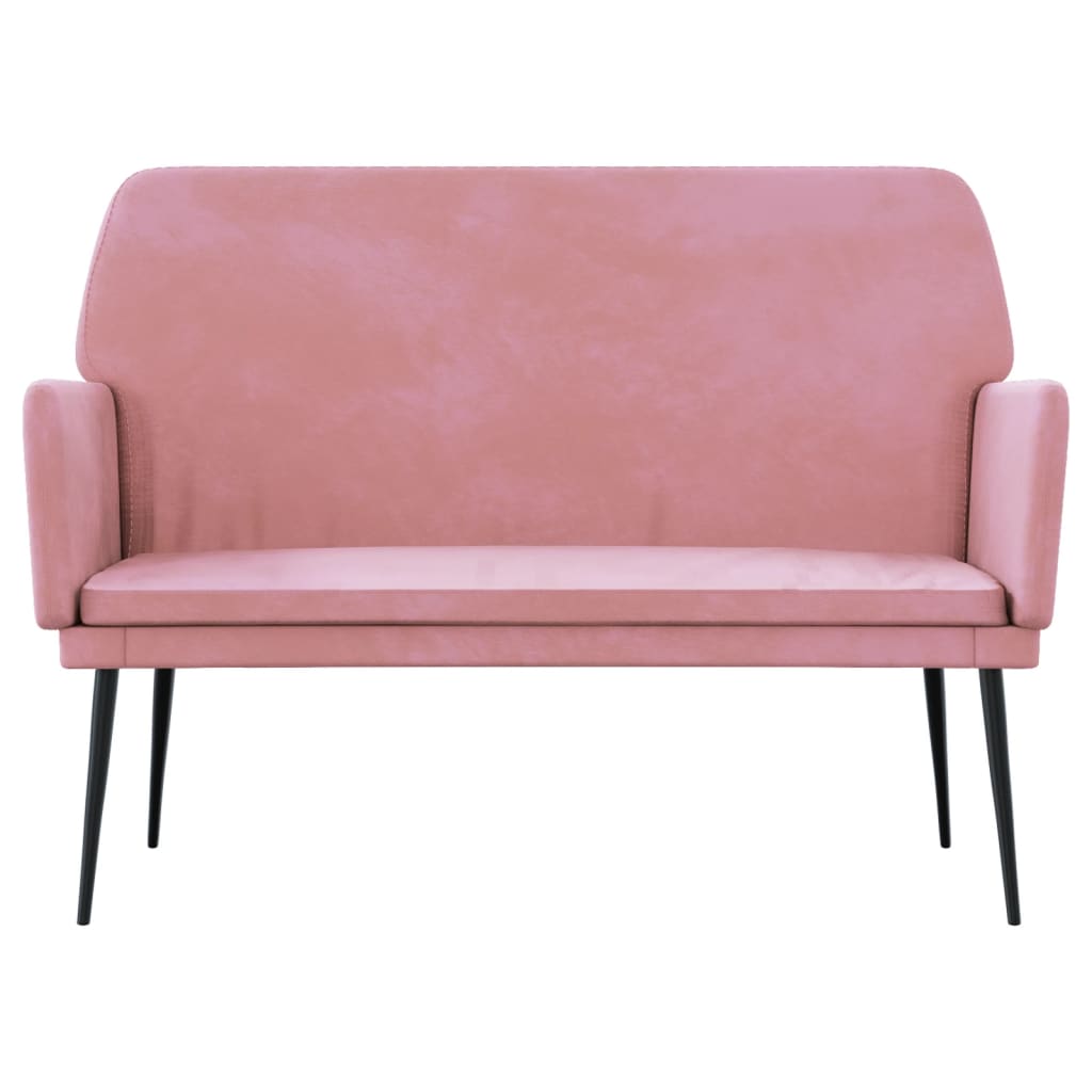 bænk 108x79x79 cm velour lyserød