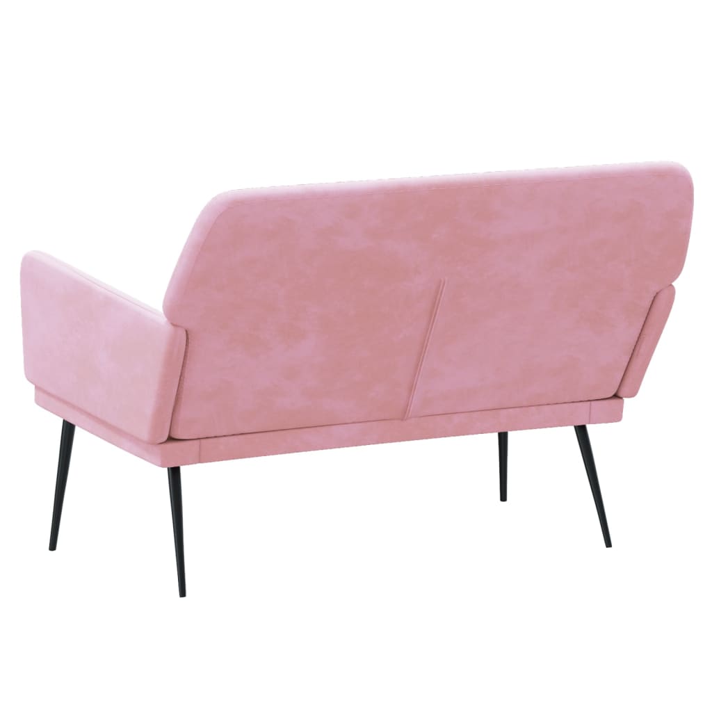 bænk 108x79x79 cm velour lyserød