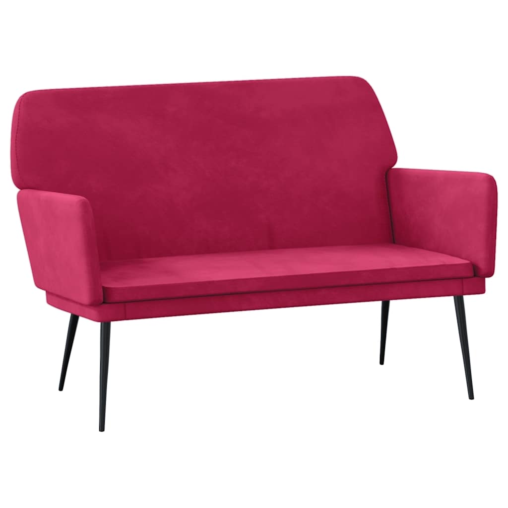 bænk 108x79x79 cm velour vinrød