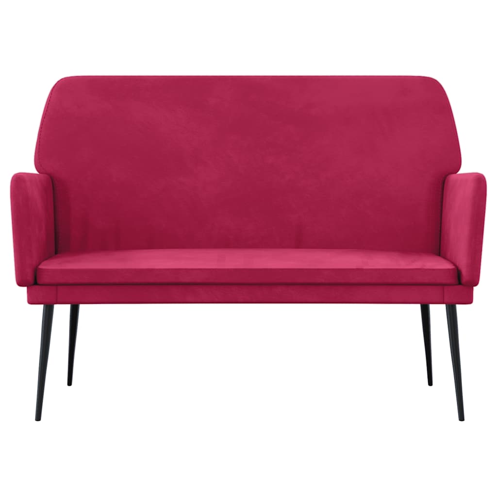 bænk 108x79x79 cm velour vinrød