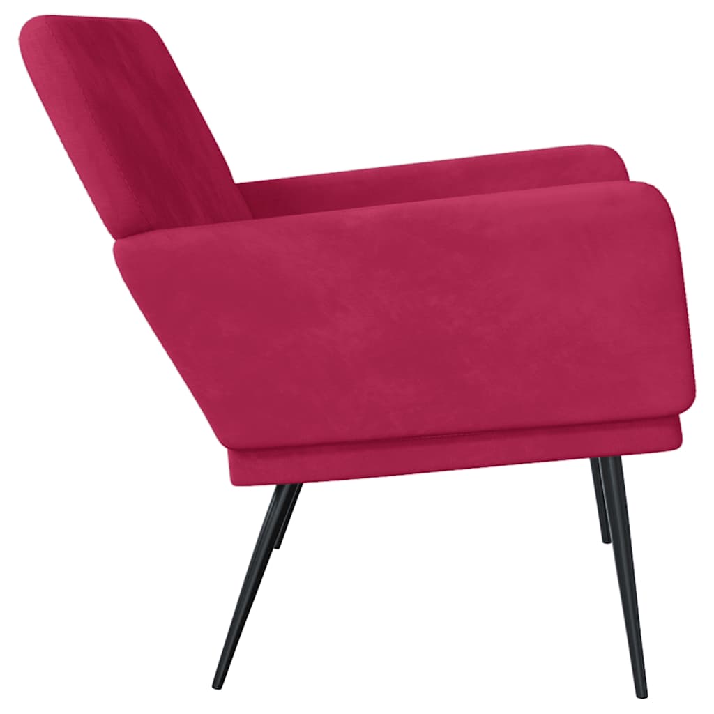 bænk 108x79x79 cm velour vinrød