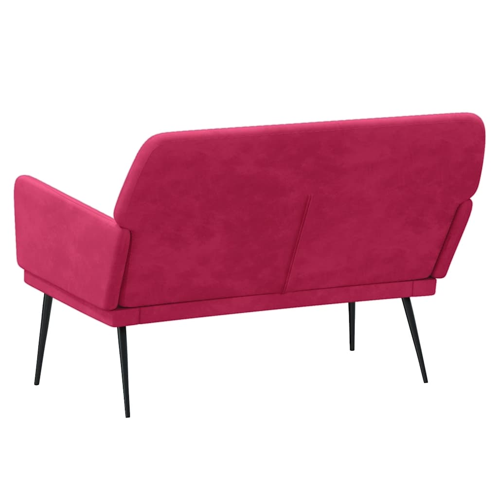bænk 108x79x79 cm velour vinrød