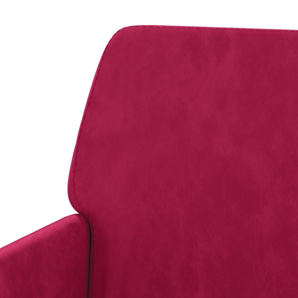 bænk 108x79x79 cm velour vinrød