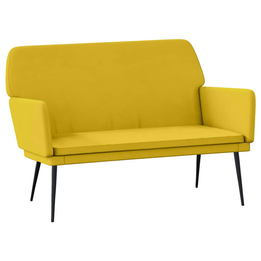 bænk 108x79x79 cm velour gul
