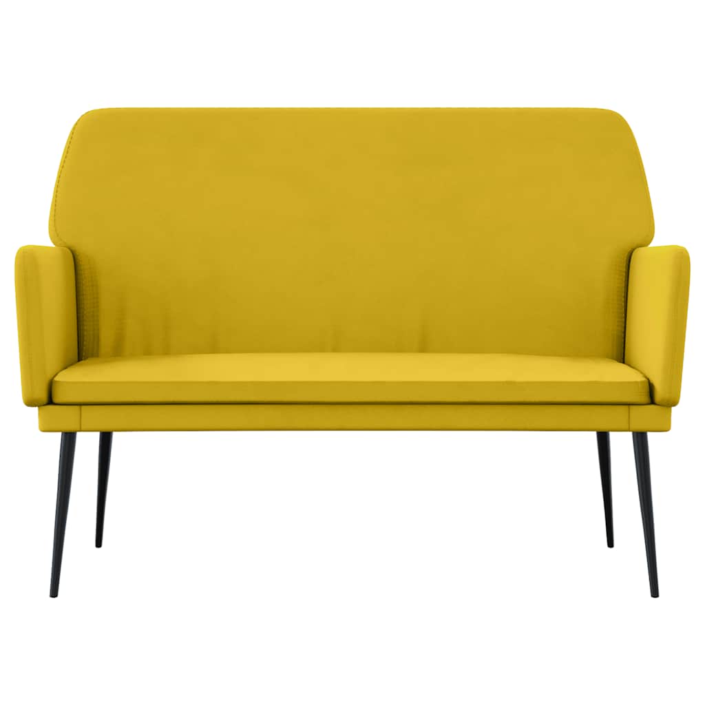 bænk 108x79x79 cm velour gul