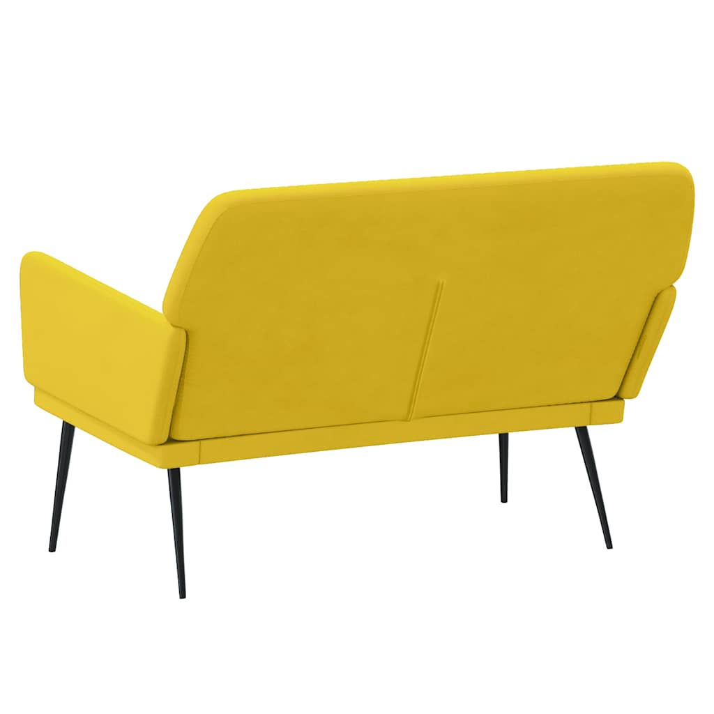 bænk 108x79x79 cm velour gul