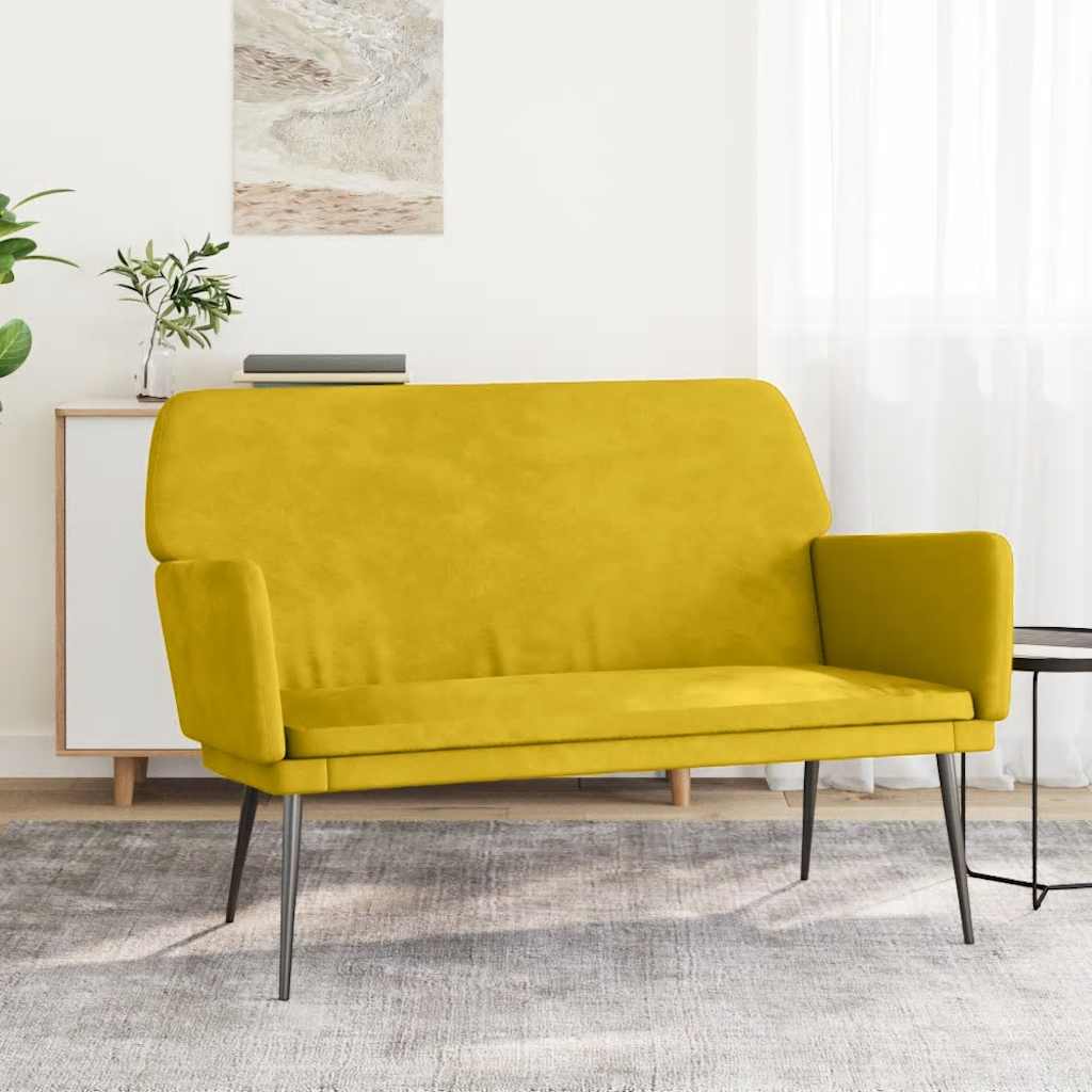 bænk 108x79x79 cm velour gul