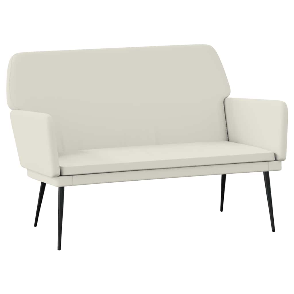 bænk 108x79x79 cm velour cremefarvet