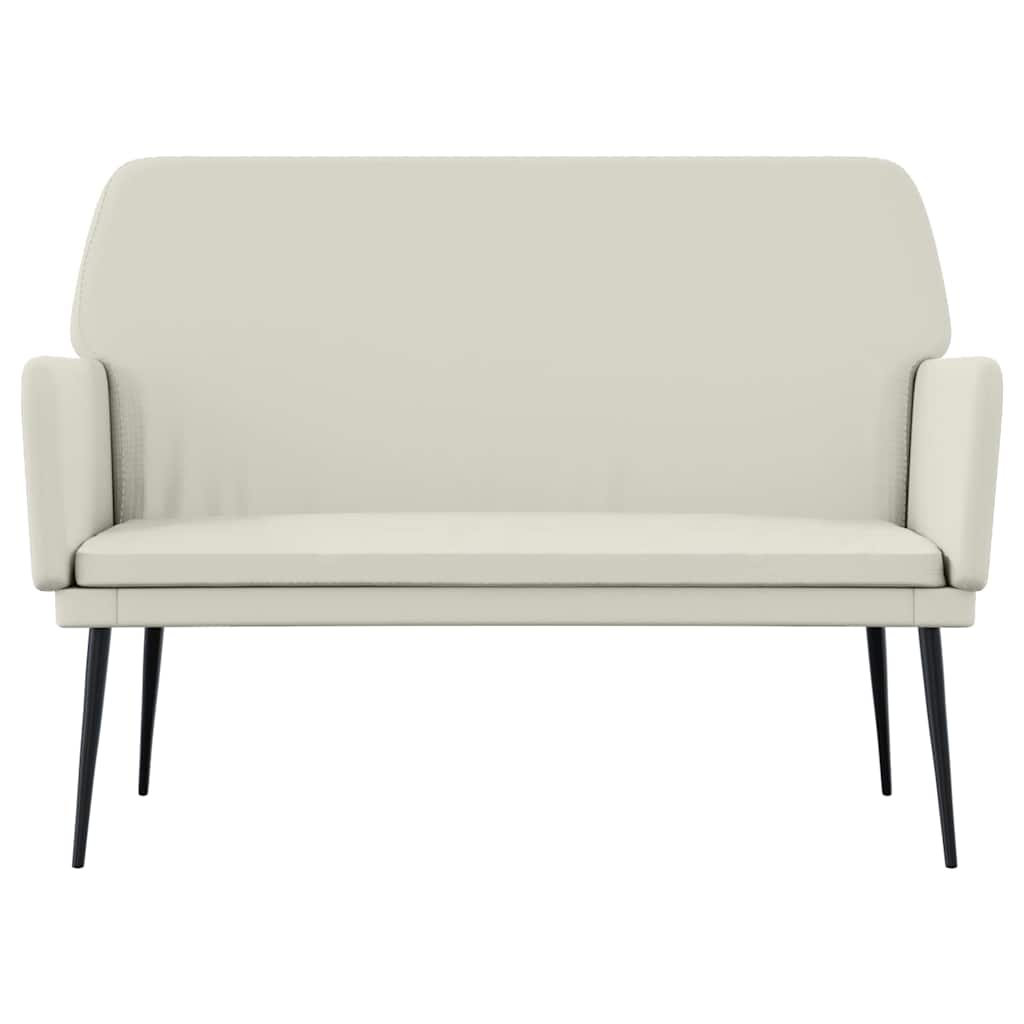 bænk 108x79x79 cm velour cremefarvet