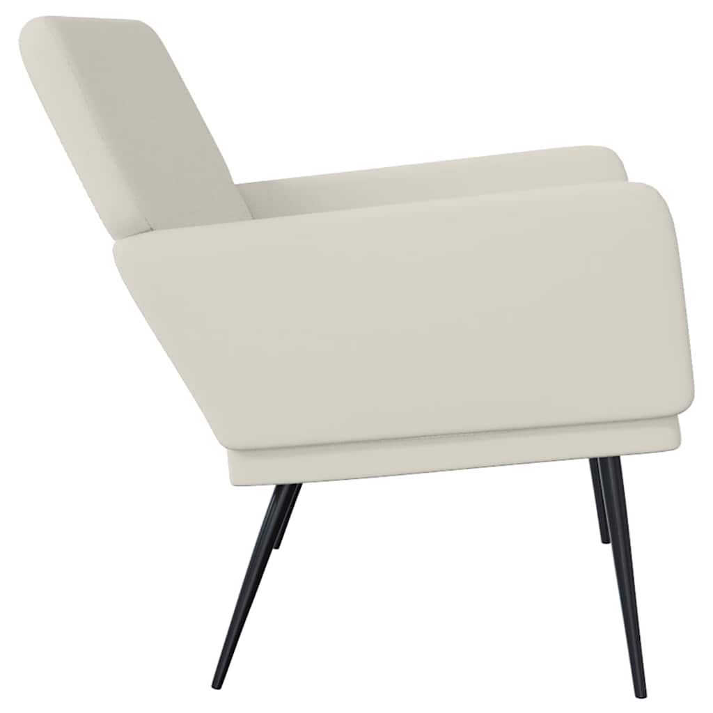 bænk 108x79x79 cm velour cremefarvet