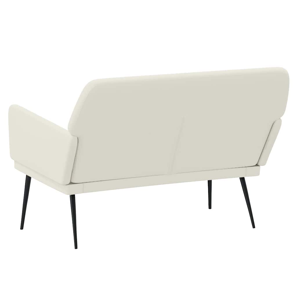 bænk 108x79x79 cm velour cremefarvet
