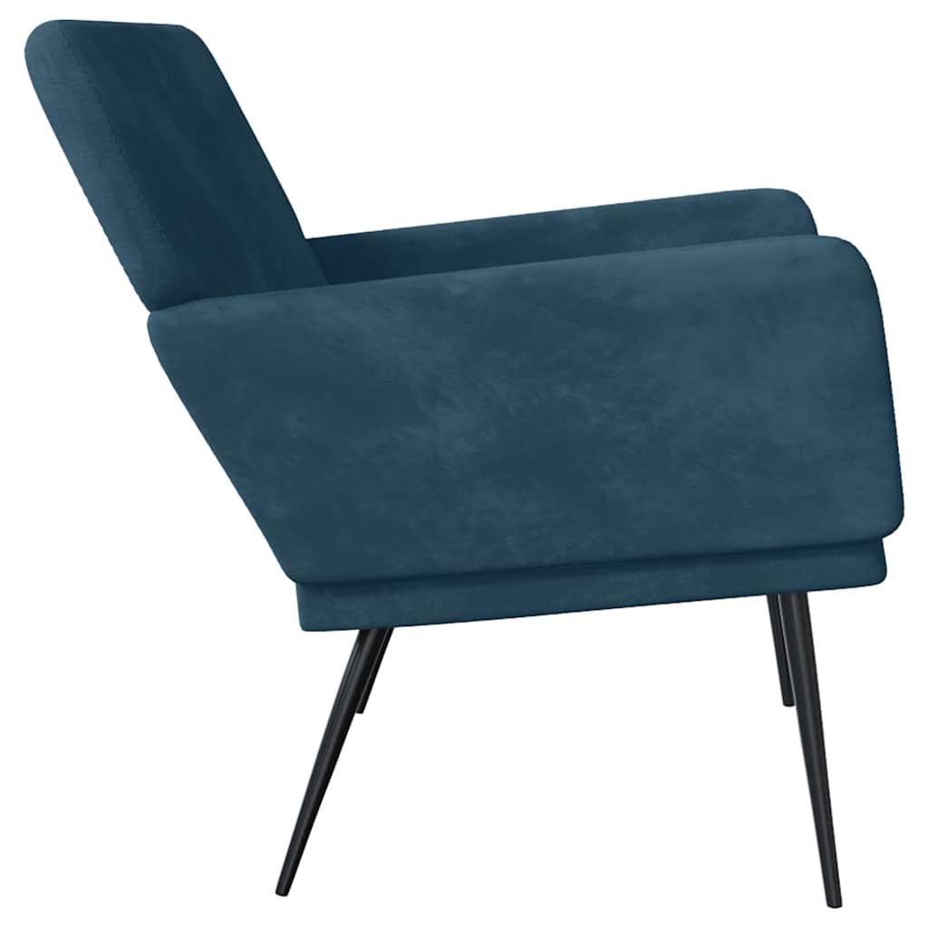 bænk 108x79x79 cm velour blå