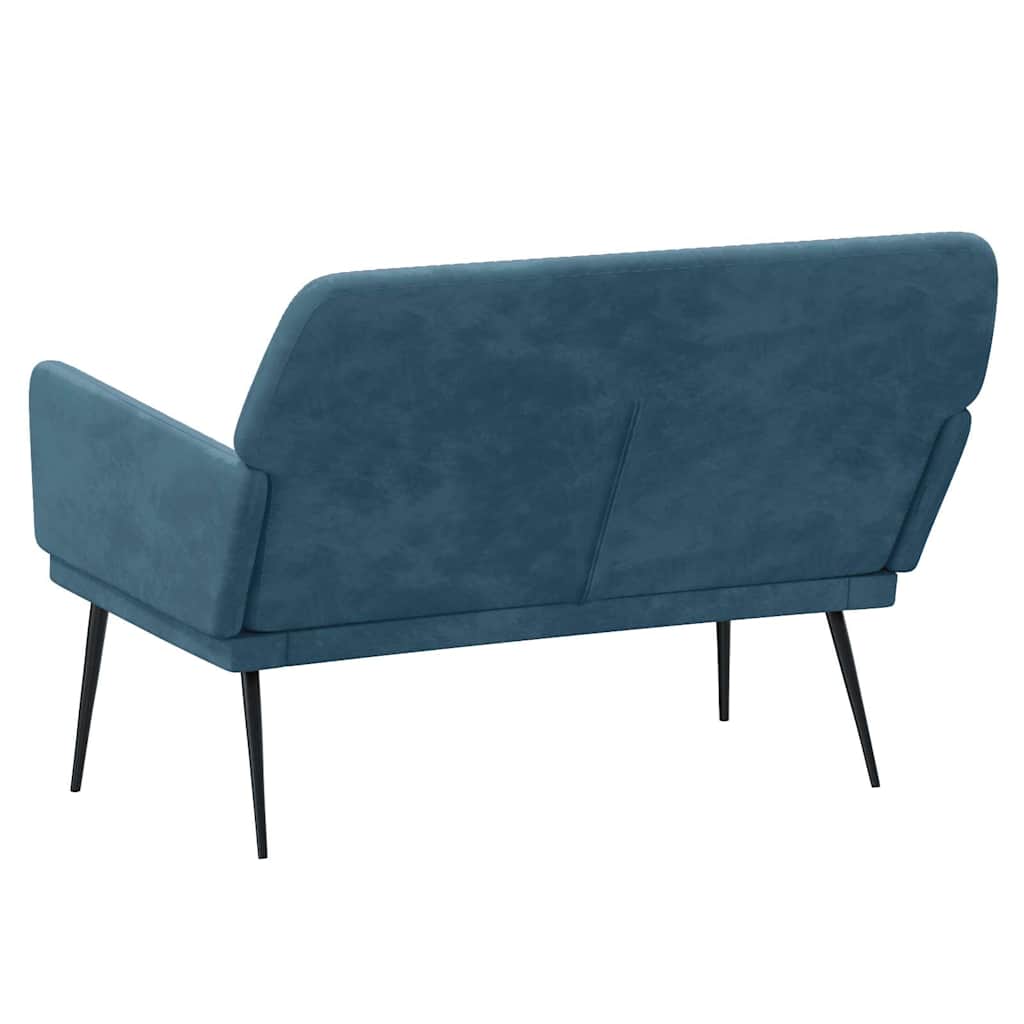 bænk 108x79x79 cm velour blå