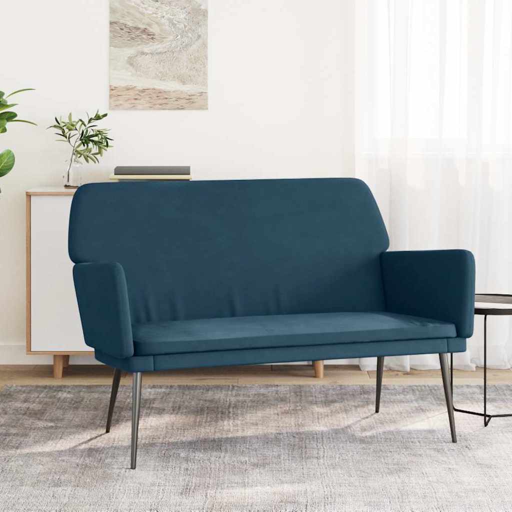 bænk 108x79x79 cm velour blå