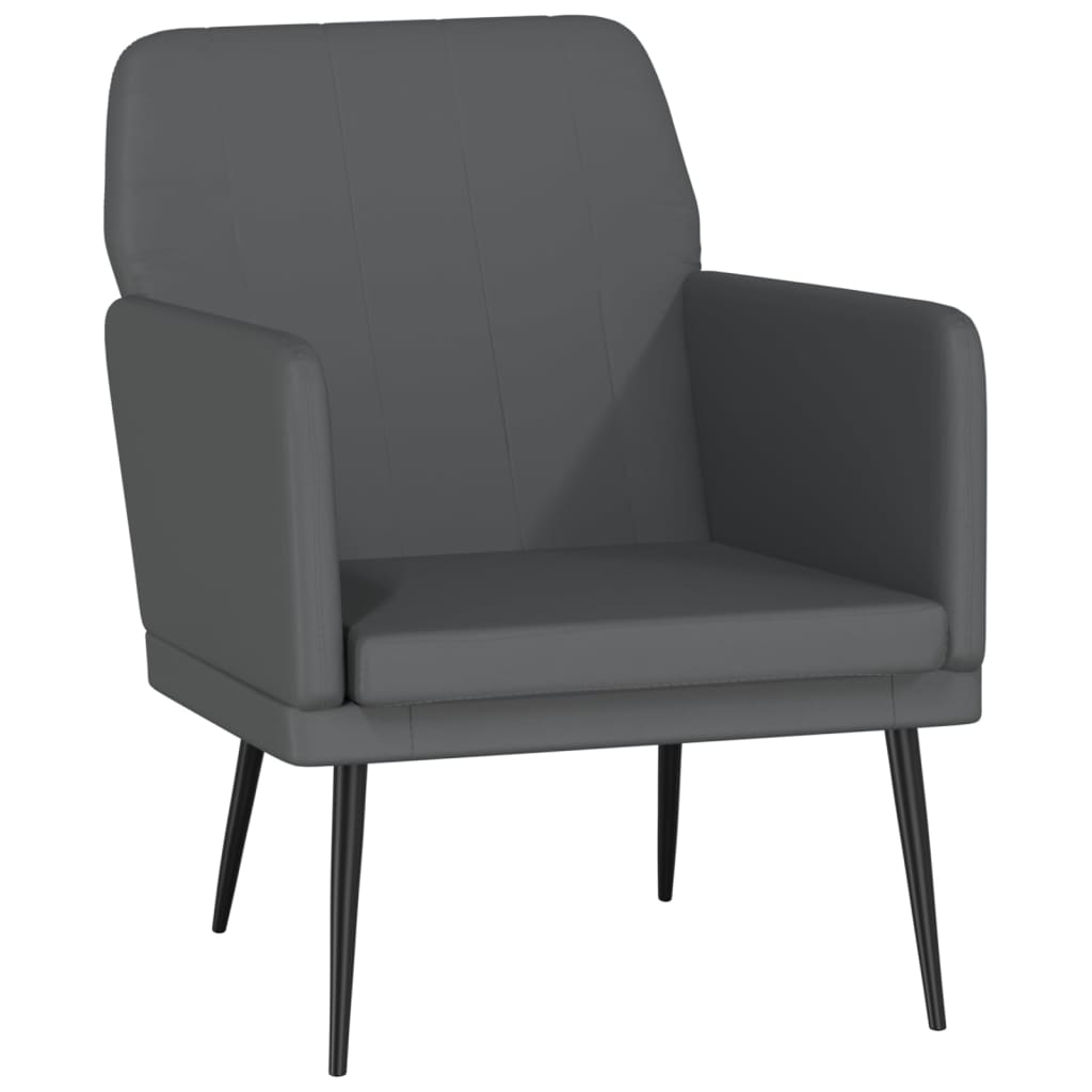 lænestol 61x78x80 cm kunstlæder grå