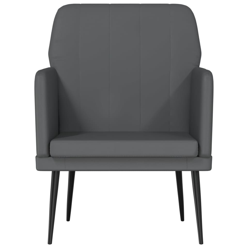 lænestol 61x78x80 cm kunstlæder grå