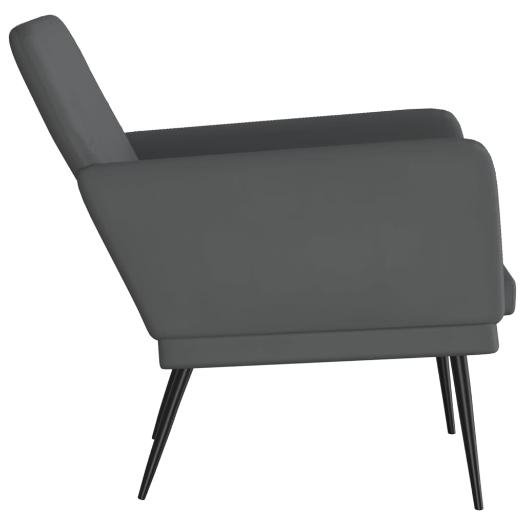 lænestol 61x78x80 cm kunstlæder grå