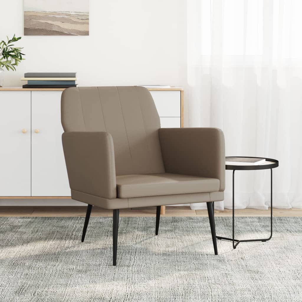 lænestol 61x78x80 cm kunstlæder cappuccinofarvet