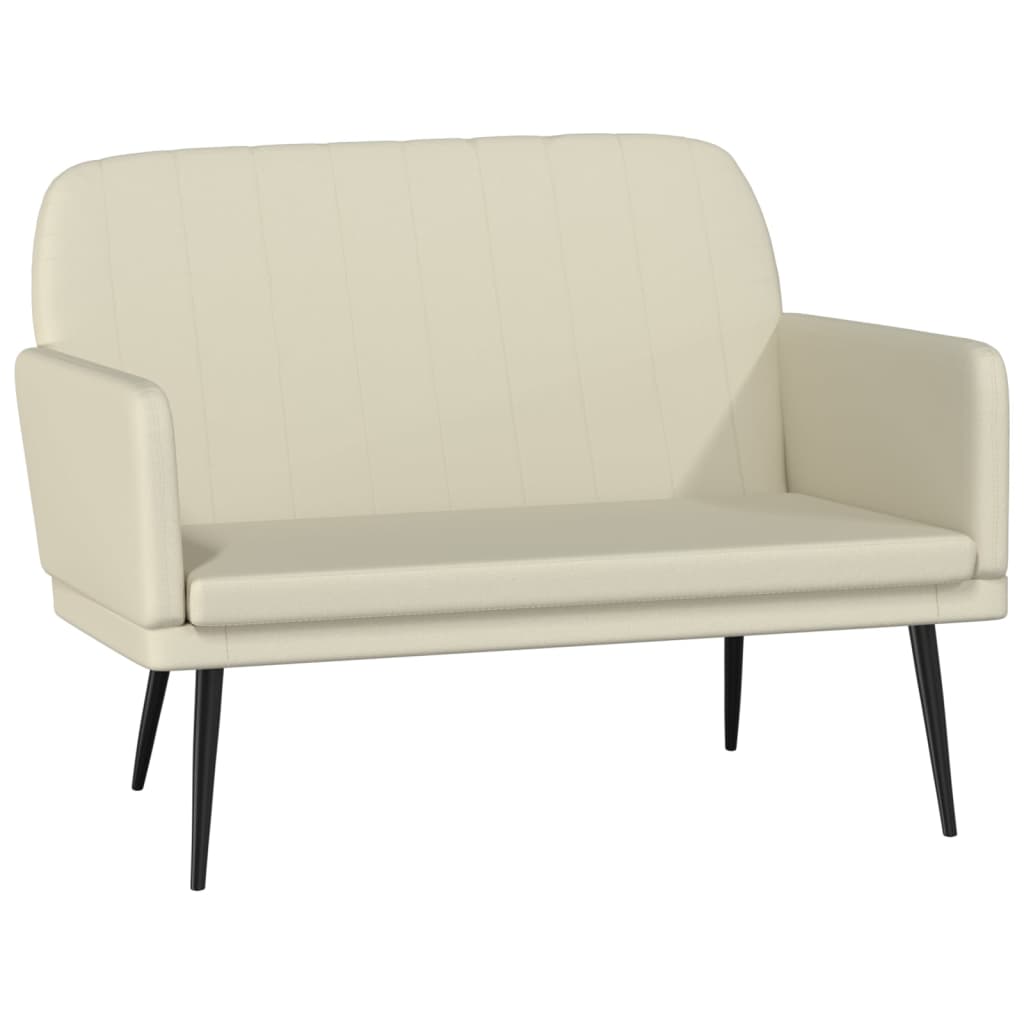 bænk 107x80x81 cm kunstlæder cremefarvet