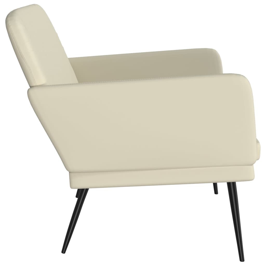 bænk 107x80x81 cm kunstlæder cremefarvet