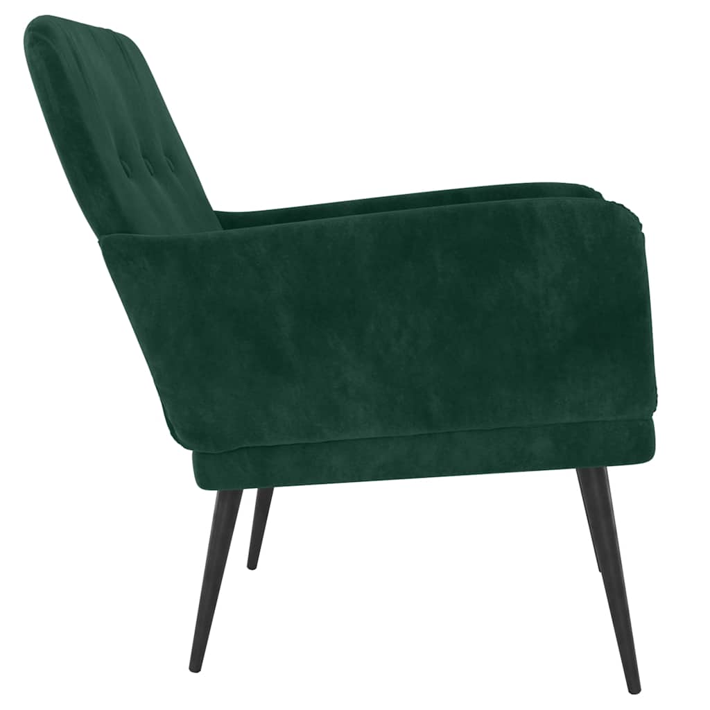 lænestol 62x79x79 cm velour mørkegrøn