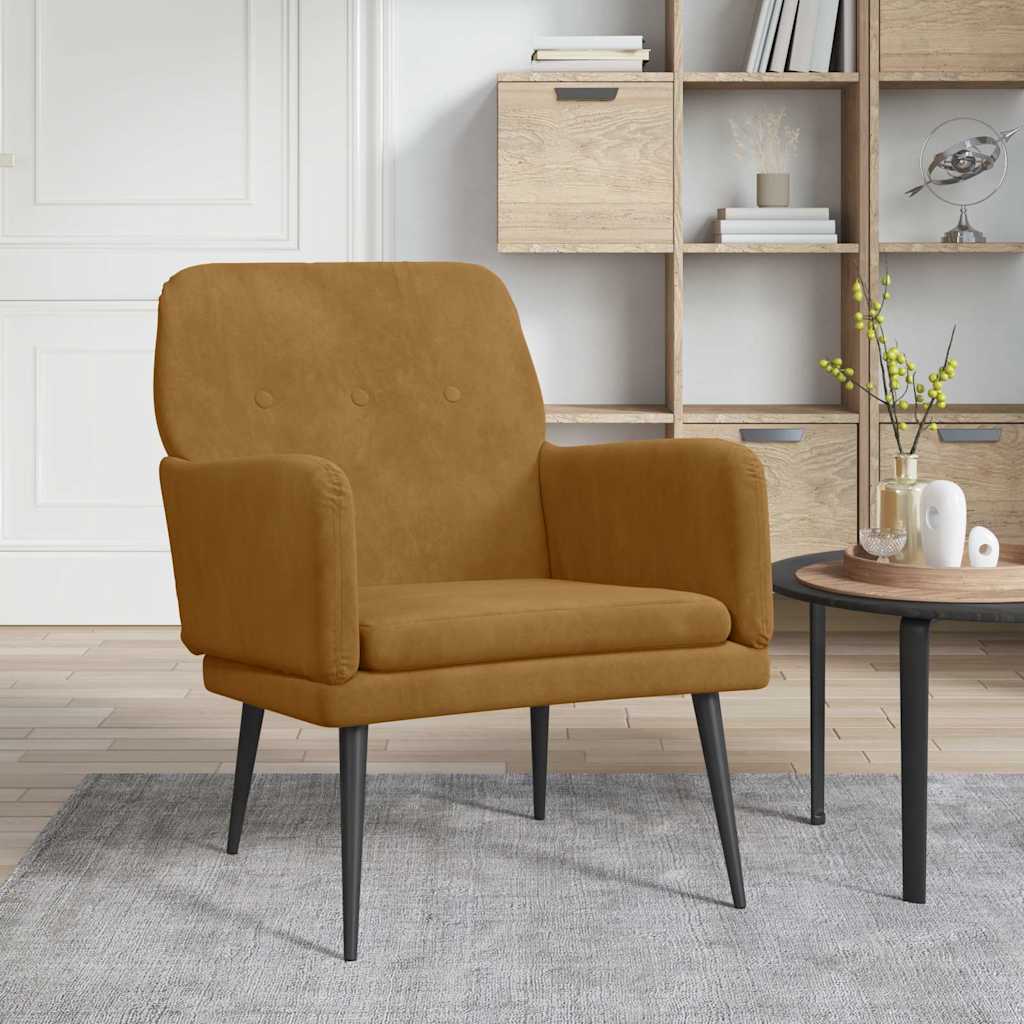 lænestol 62x79x79 cm velour brun