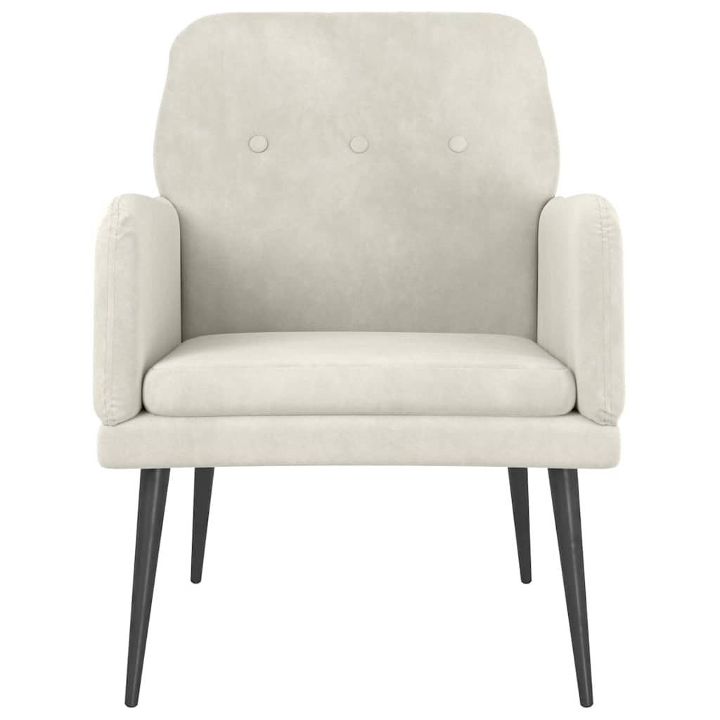 lænestol 62x79x79 cm velour cremefarvet