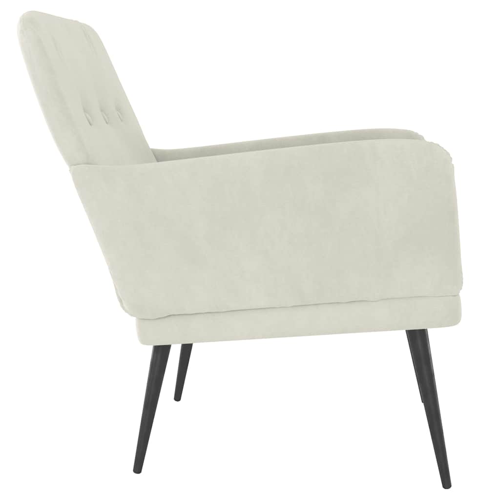 lænestol 62x79x79 cm velour cremefarvet