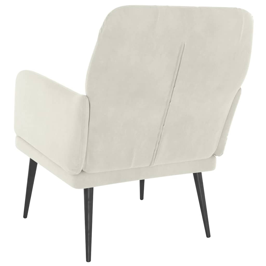 lænestol 62x79x79 cm velour cremefarvet