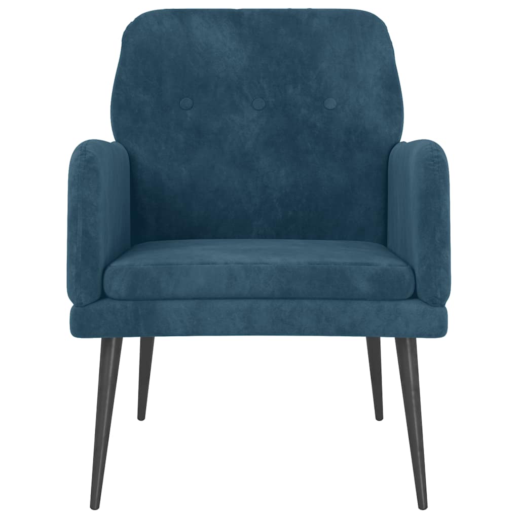 lænestol 62x79x79 cm velour blå