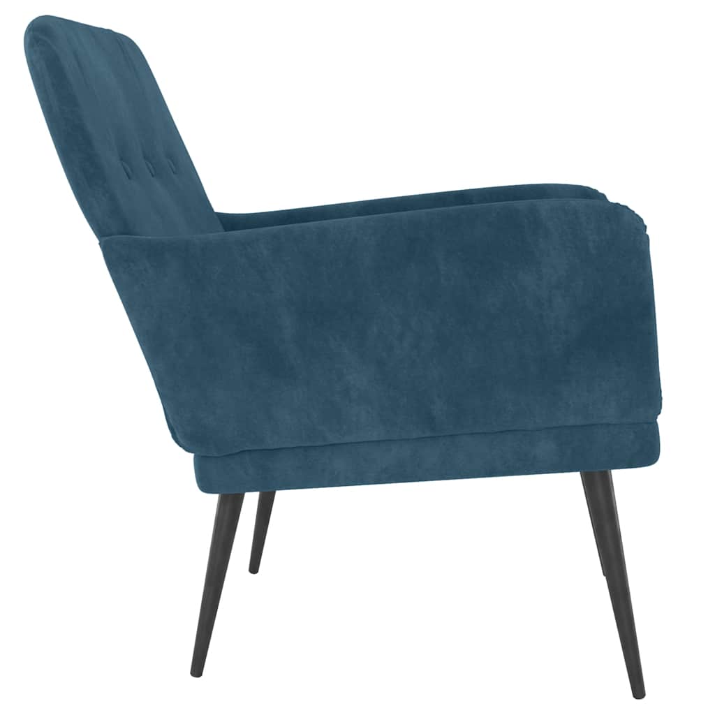 lænestol 62x79x79 cm velour blå