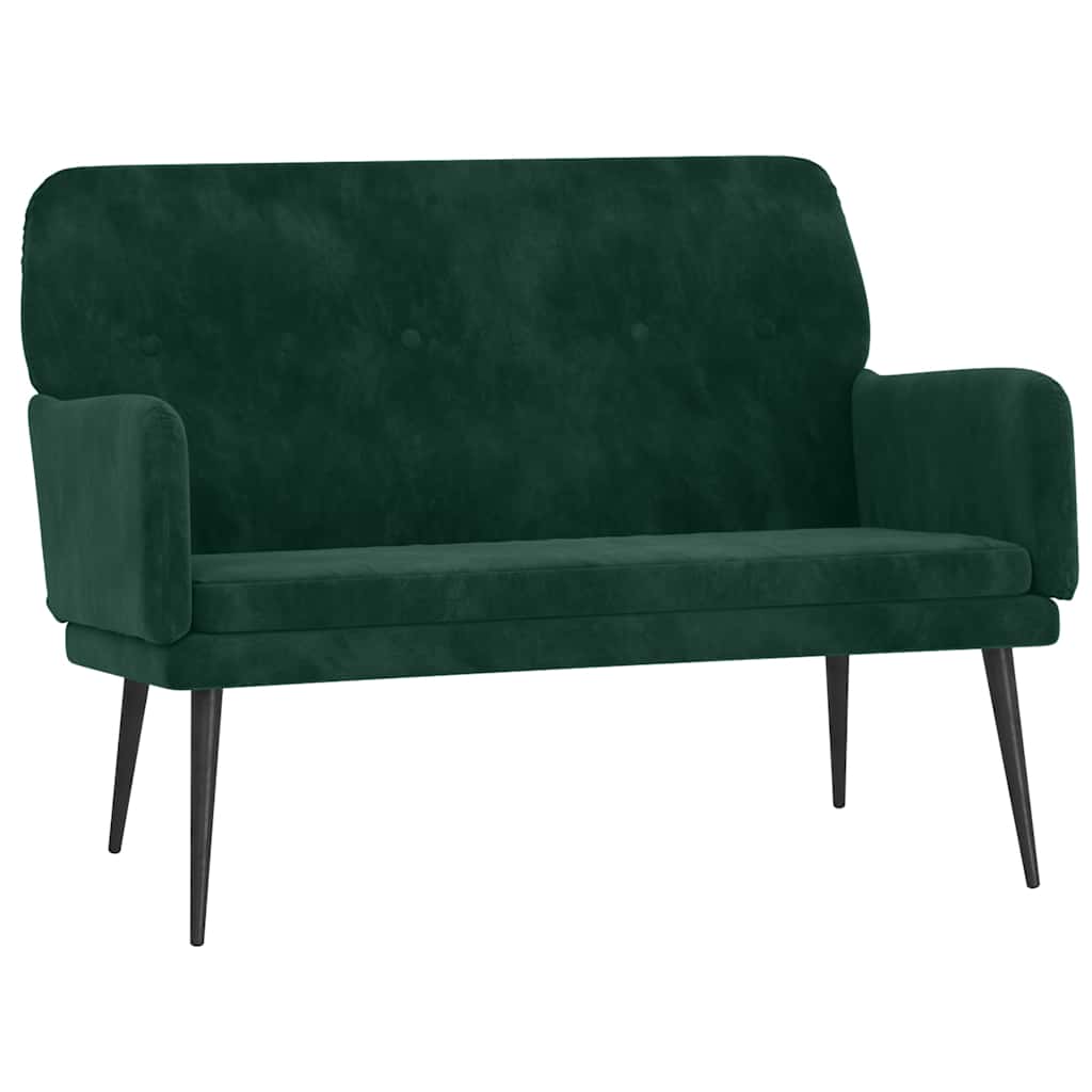 bænk 108x79x79 cm fløjl mørkegrøn