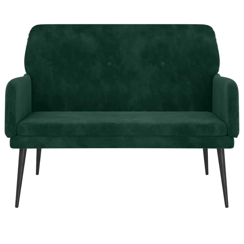 bænk 108x79x79 cm fløjl mørkegrøn