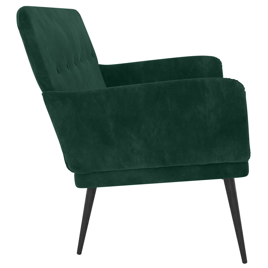 bænk 108x79x79 cm fløjl mørkegrøn