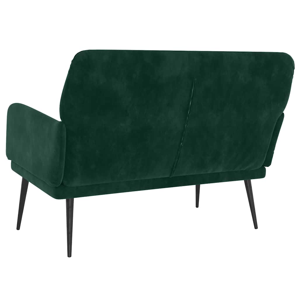 bænk 108x79x79 cm fløjl mørkegrøn