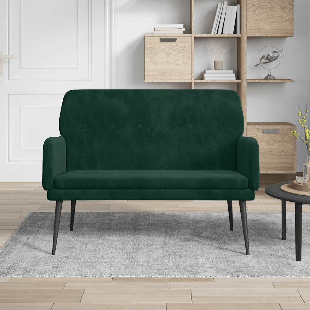 bænk 108x79x79 cm fløjl mørkegrøn
