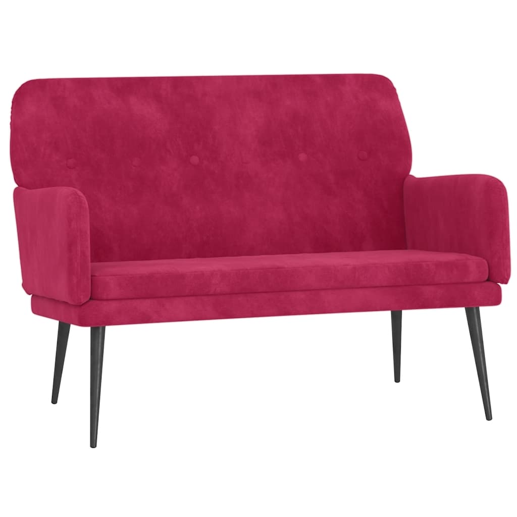 bænk 108x79x79 cm velour vinrød
