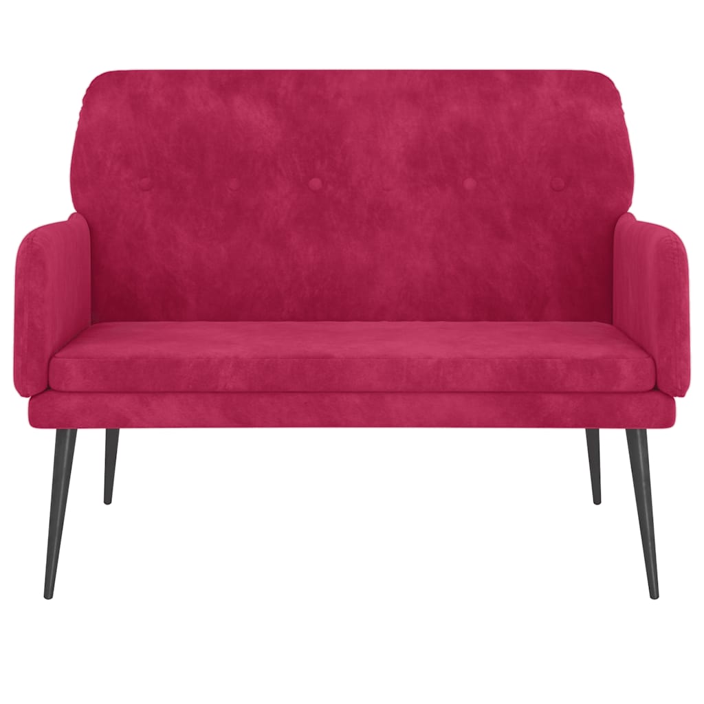 bænk 108x79x79 cm velour vinrød