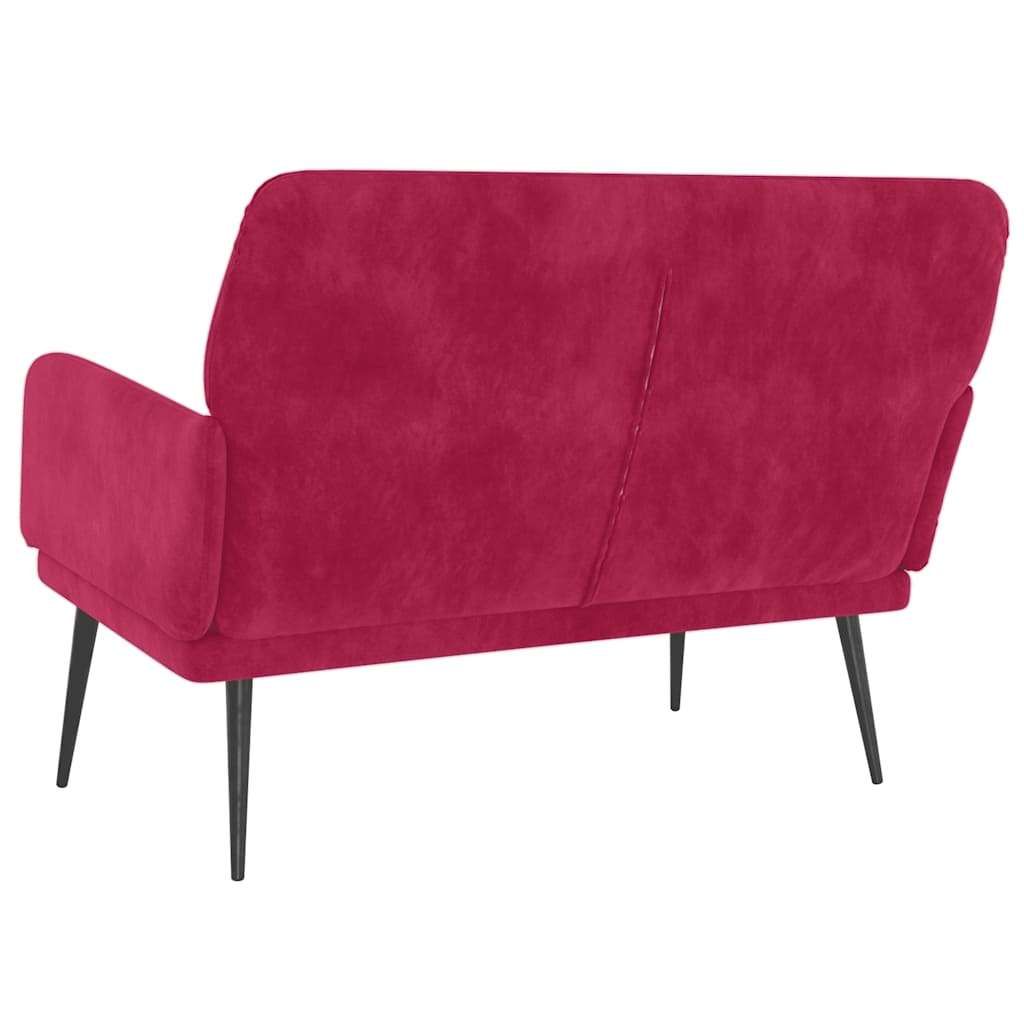 bænk 108x79x79 cm velour vinrød