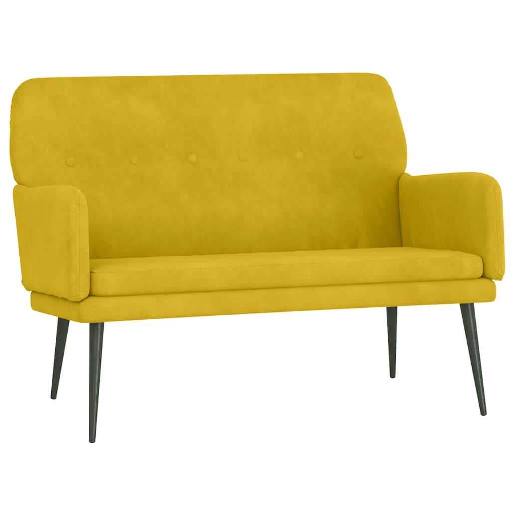 bænk 108x79x79 cm velour gul