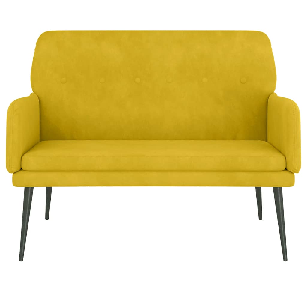 bænk 108x79x79 cm velour gul