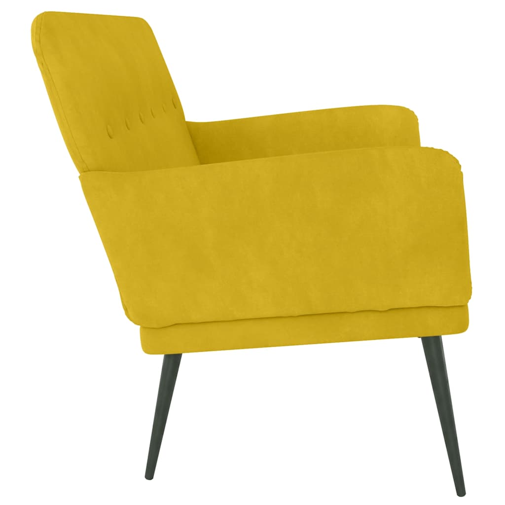 bænk 108x79x79 cm velour gul