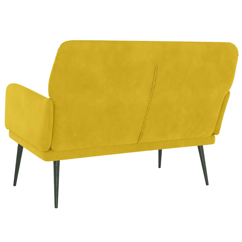 bænk 108x79x79 cm velour gul